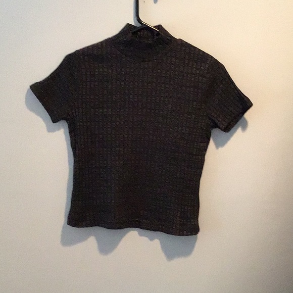 Currants Black Short Sleeved Top Large - Picture 1 of 2